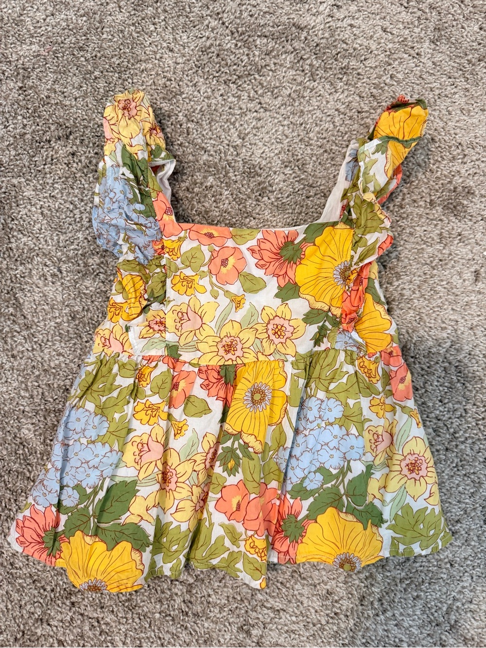 Janie and Jack Floral Ruffle-Strap Tank